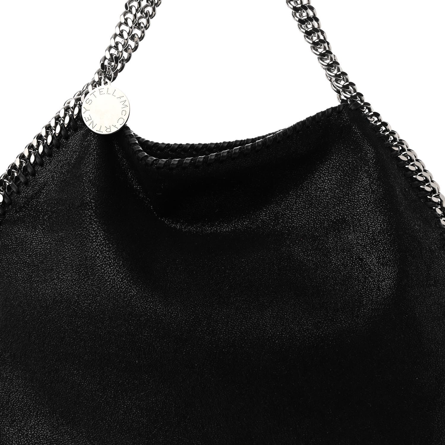 Stella McCartney Shaggy Deer Small Falabella Fold Over Tote Black 7 of 9