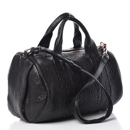 Alexander Wang Pebbled Lambskin Rocco Black Rose Gold Hardware 3 of 10