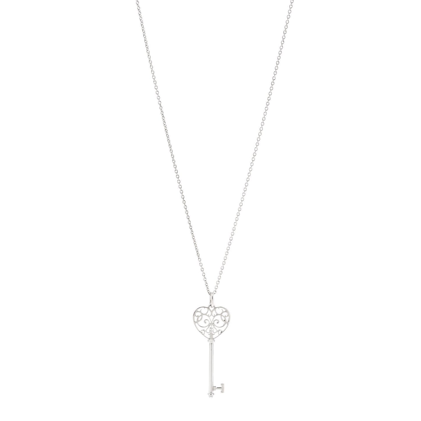 Sterling Silver Enchant Heart Key Pendant Necklace