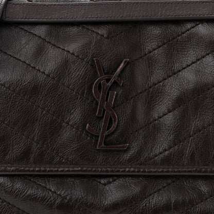 Saint Laurent Crinkled Calfskin Matelasse Monogram Medium Niki Chain Satchel Tulip 8 of 11