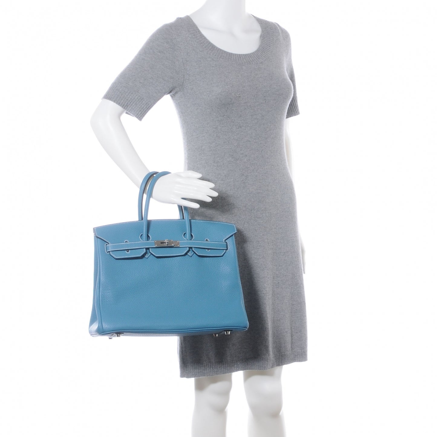Taurillon Clemence Birkin 35 Blue Jean