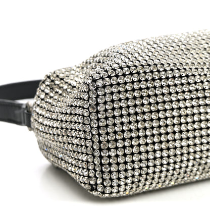 Alexander Wang Mesh Crystal Rhinestone Mini Heiress Pouch Black Silver 8 of 10