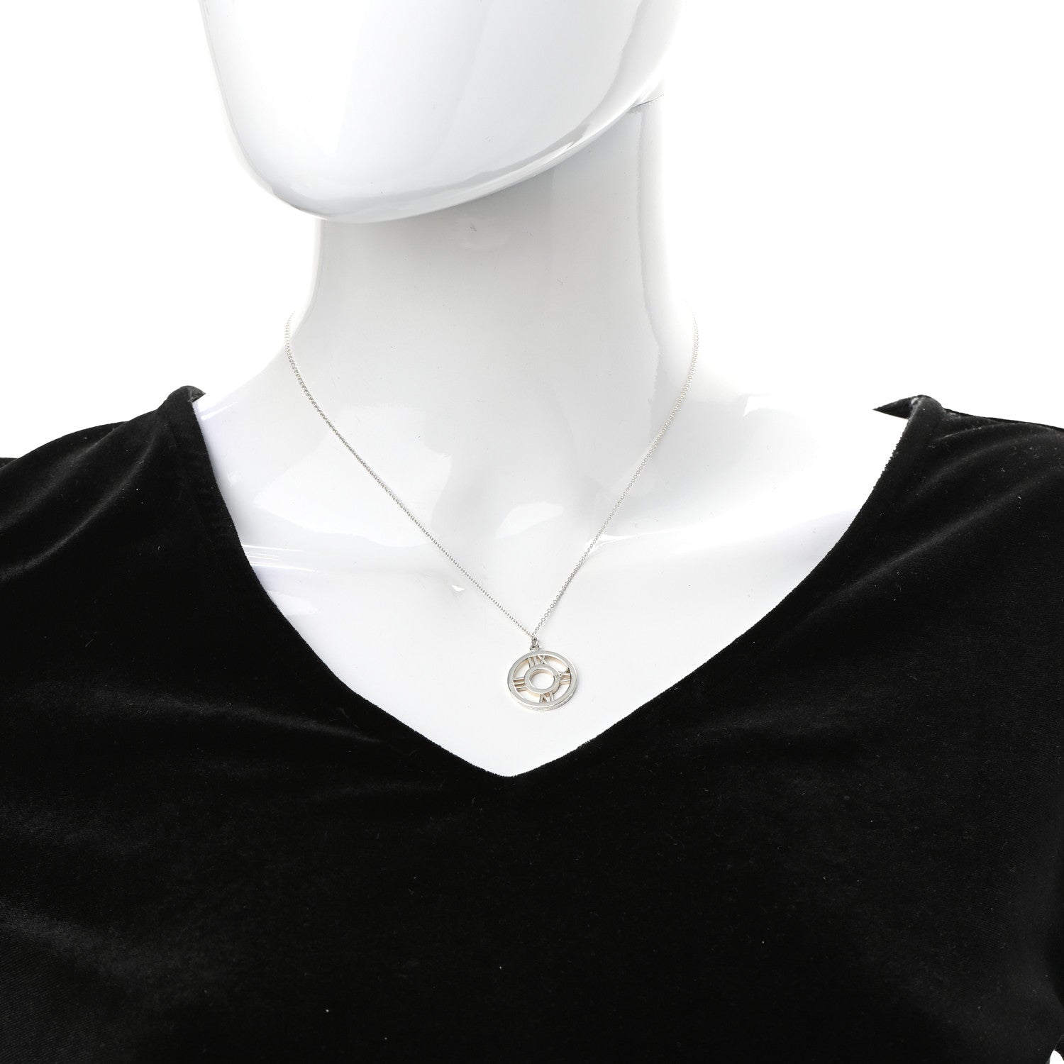 Tiffany Sterling Silver Medium Atlas Open Pendant Necklace 2 of 6