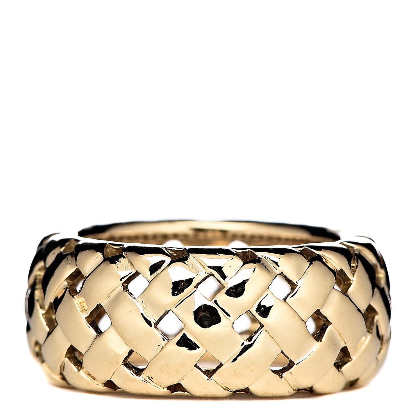18K Yellow Gold Vannerie Dome Ring 48 4.5