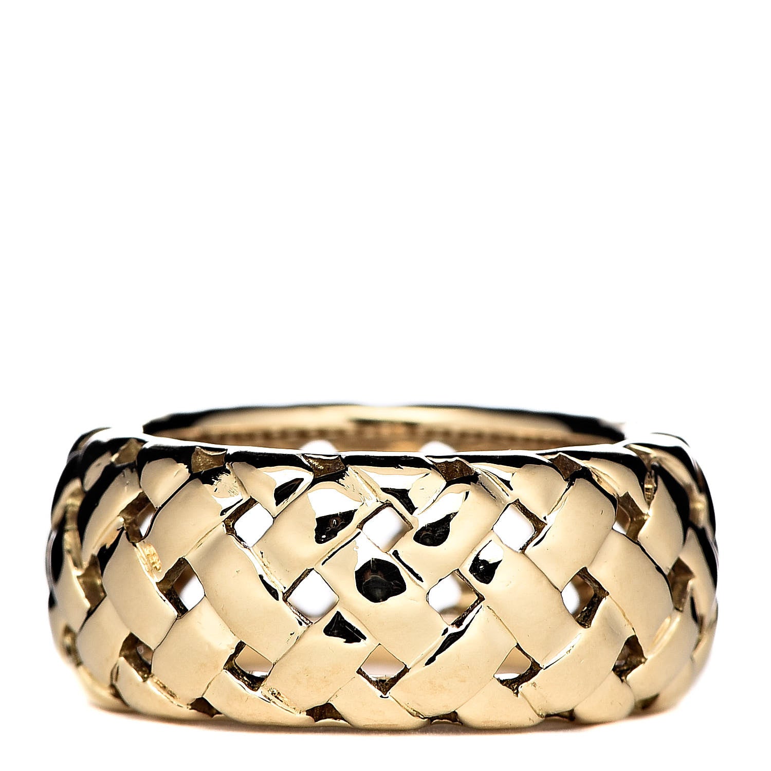 Tiffany 18K Yellow Gold Vannerie Dome Ring 48 4.5 3 of 4