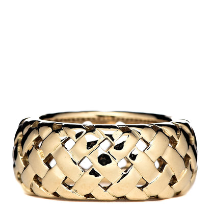 Tiffany 18K Yellow Gold Vannerie Dome Ring 48 4.5 3 of 4