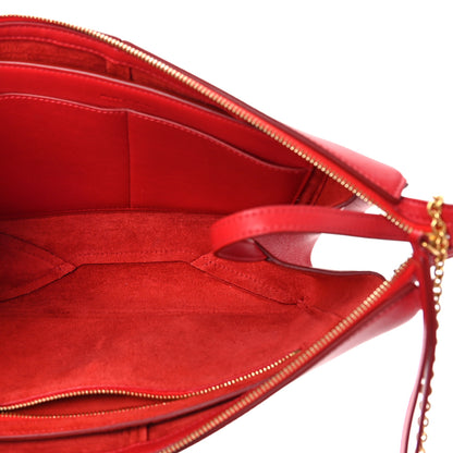 Celine Smooth Calfskin Tri-Fold Clutch on Chain Bright Red 5 of 9