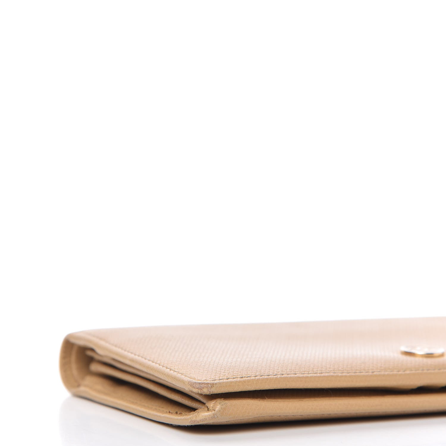 Chanel Grained Calfskin CC Button Yen Wallet Beige 6 of 13