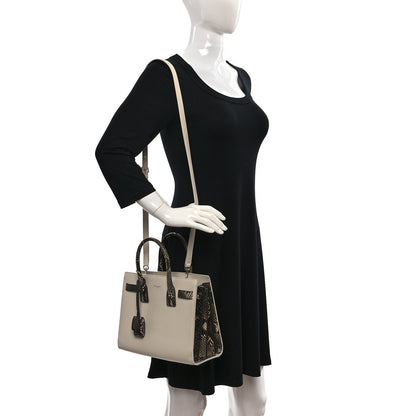Saint Laurent Grained Calfskin Baby Sac De Jour White Black 2 of 9