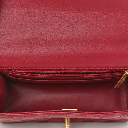 Chanel Lambskin Quilted Mini Top Handle Rectangular Flap Burgundy 5 of 11