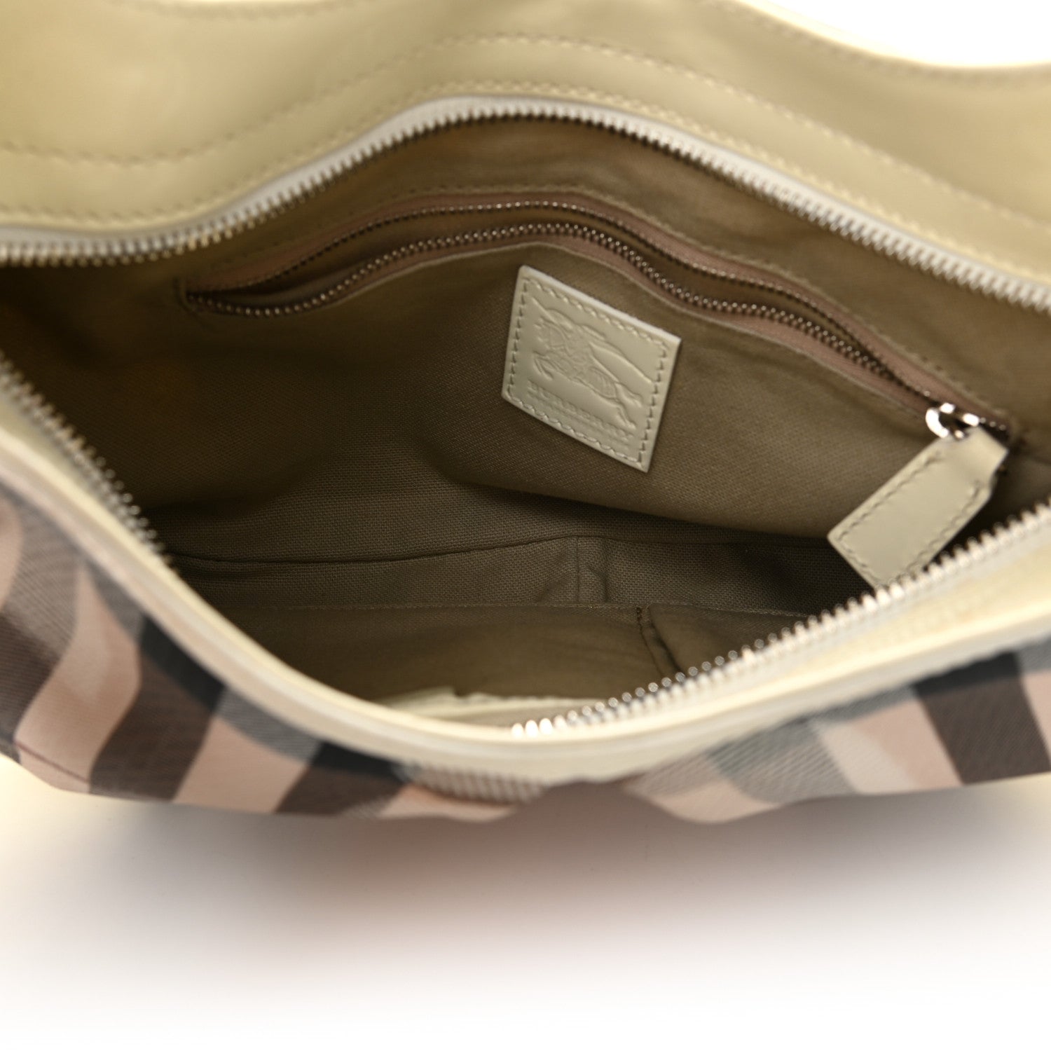 Burberry Patent Supernova Check Hearts Hobo White 5 of 14