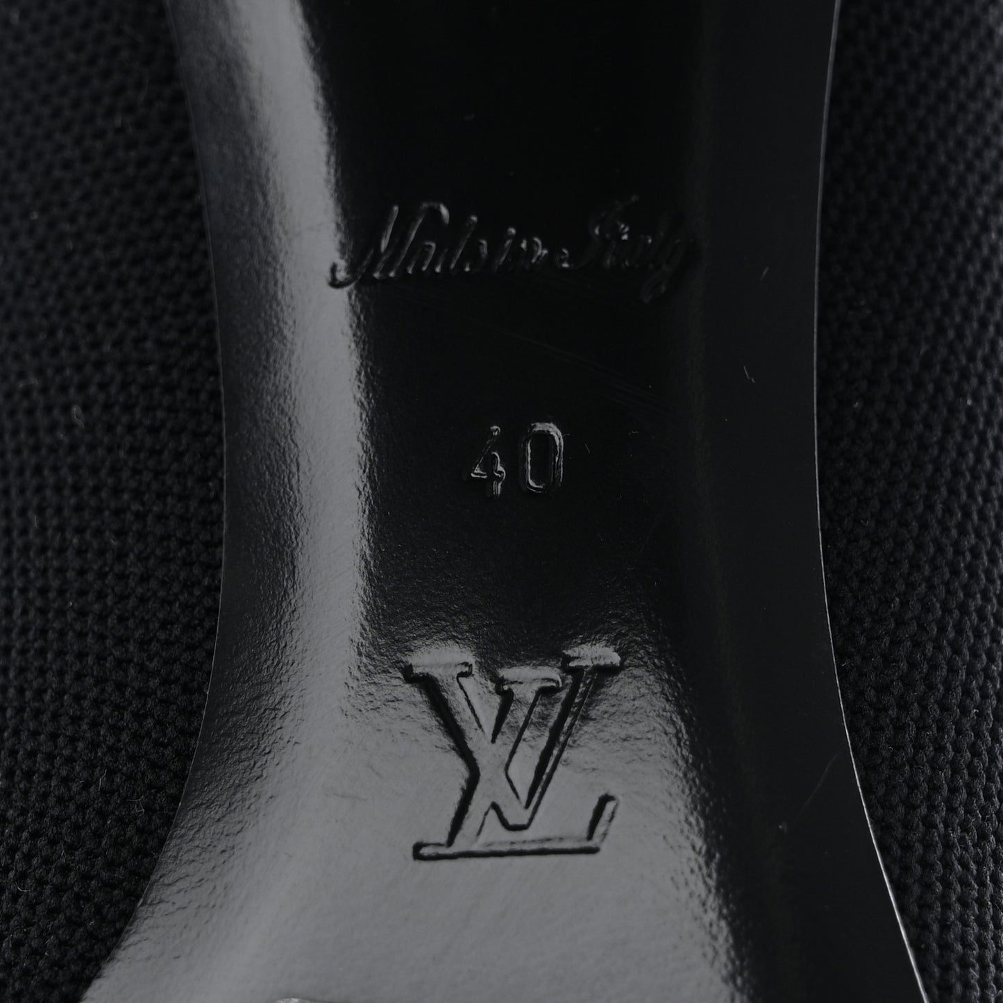 Monogram Stretch Fabric Silhouette Ankle Boots 40 Black