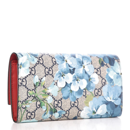 Gucci GG Supreme Monogram Blooms Continental Wallet Blue 3 of 8