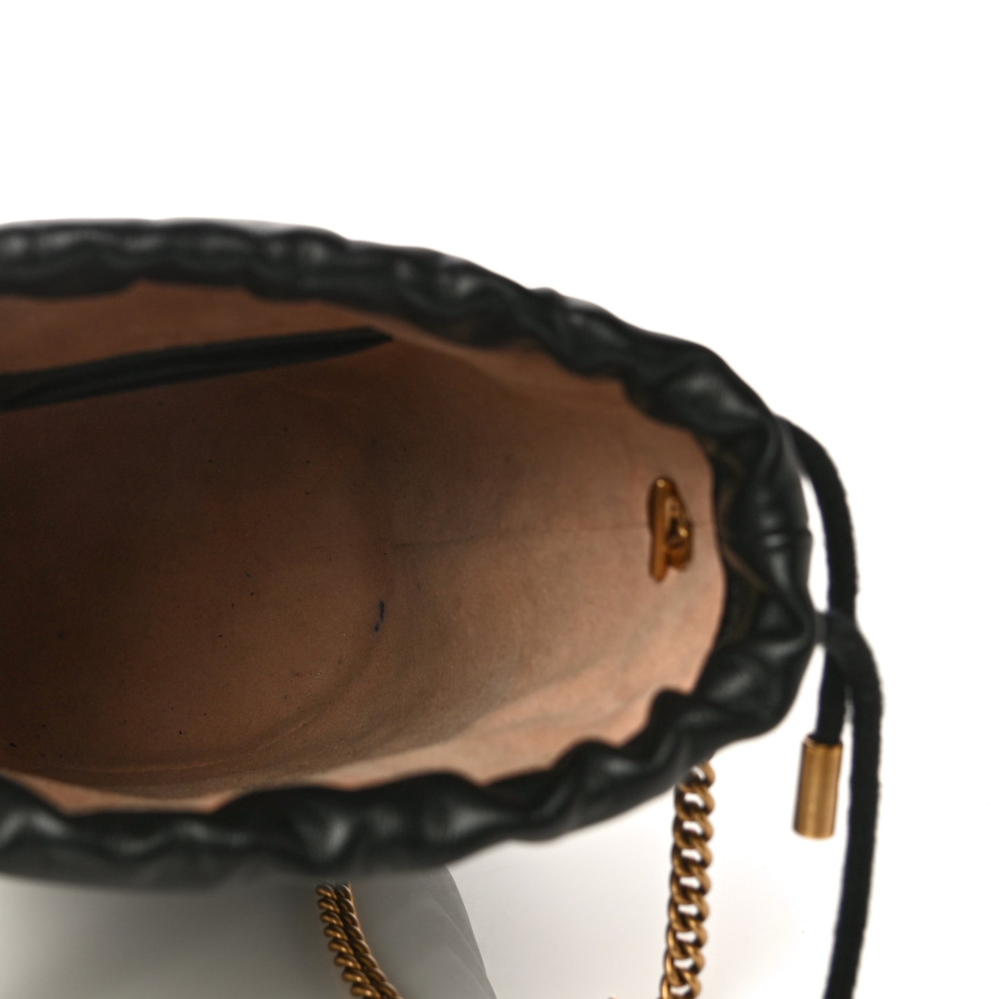 Calfskin Matelasse Mini GG Marmont 2.0 Bucket Bag Black