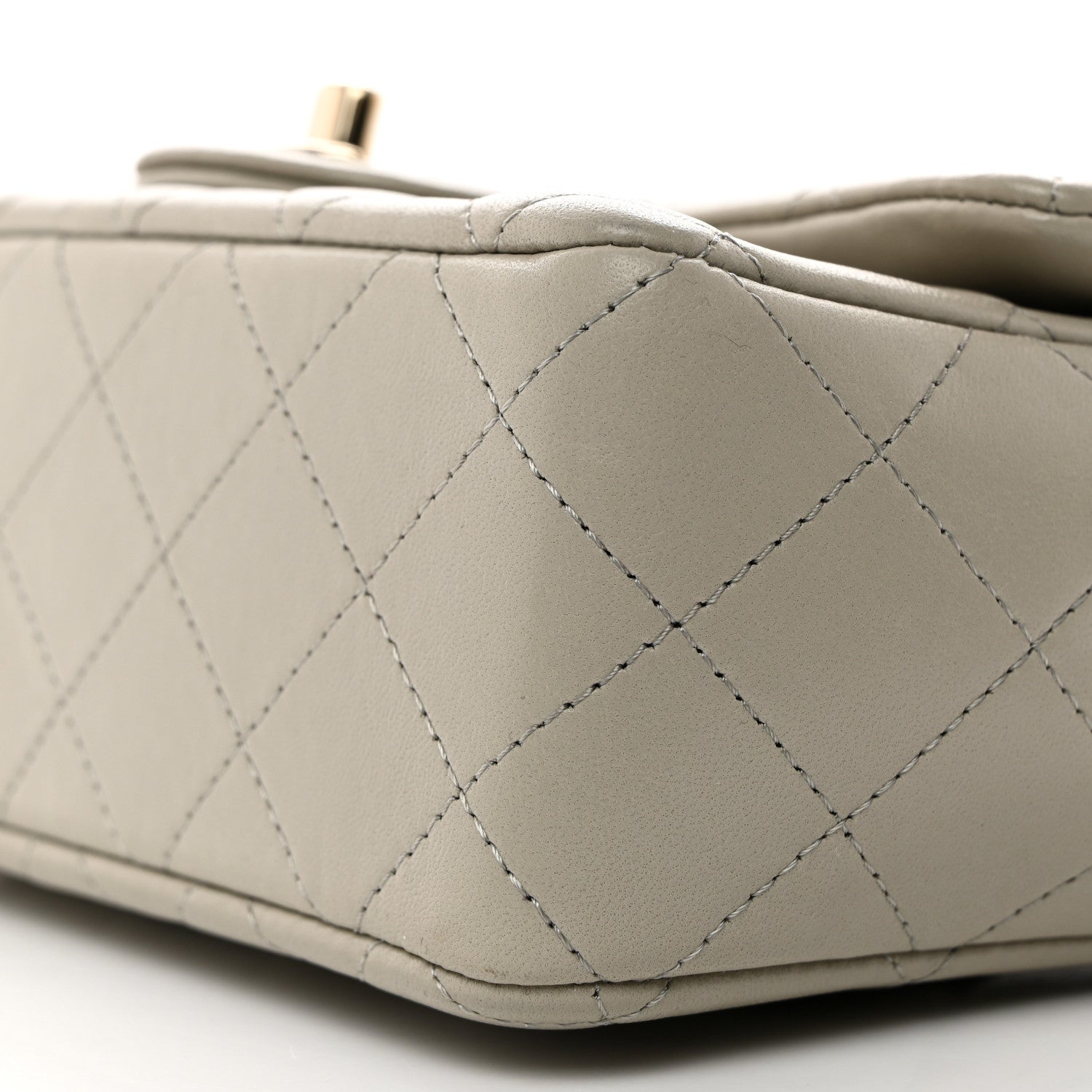 Chanel Lambskin Quilted Mini Rectangular Flap Grey 10 of 10