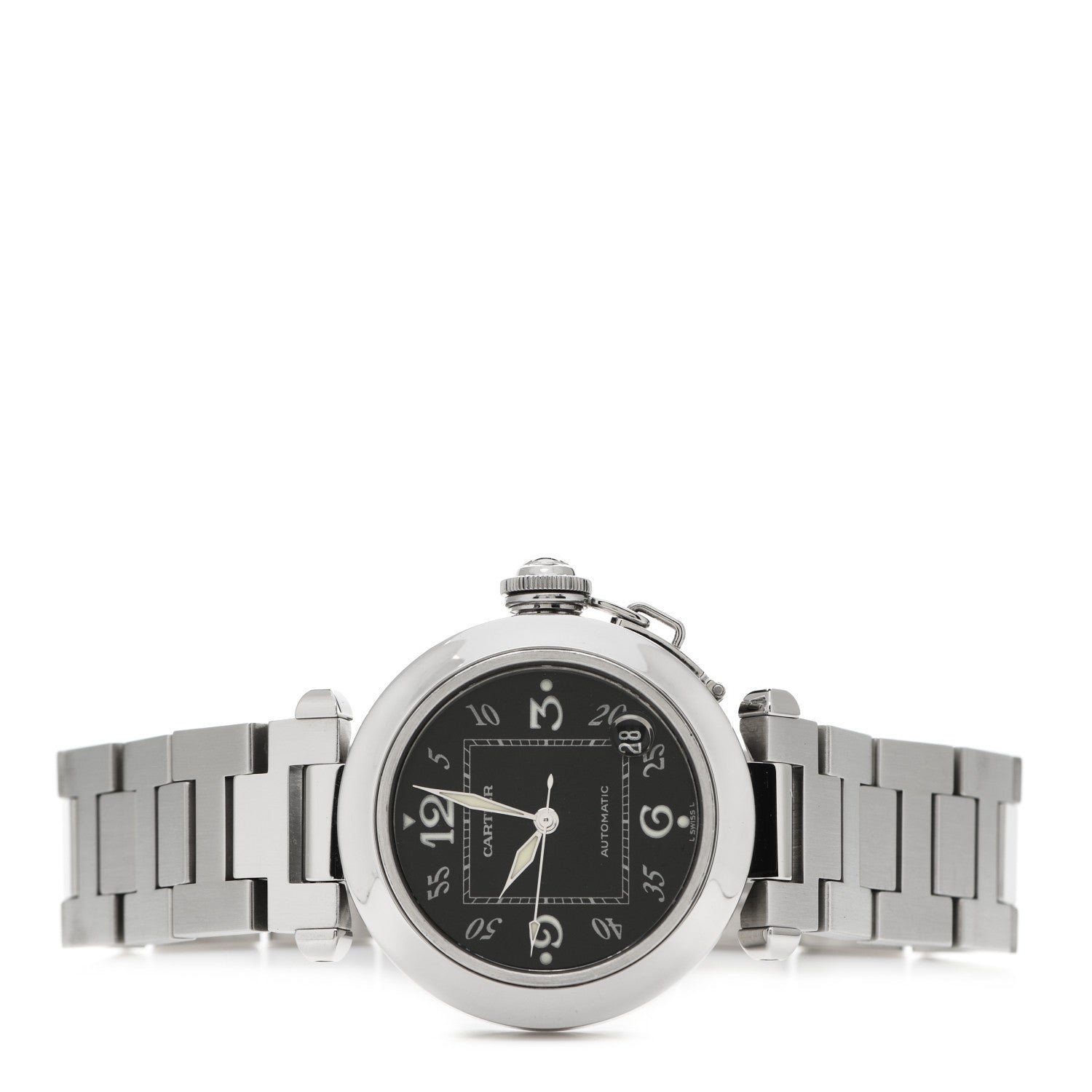 Cartier Stainless Steel 35mm Pasha C Automatic Watch Black 2 of 5