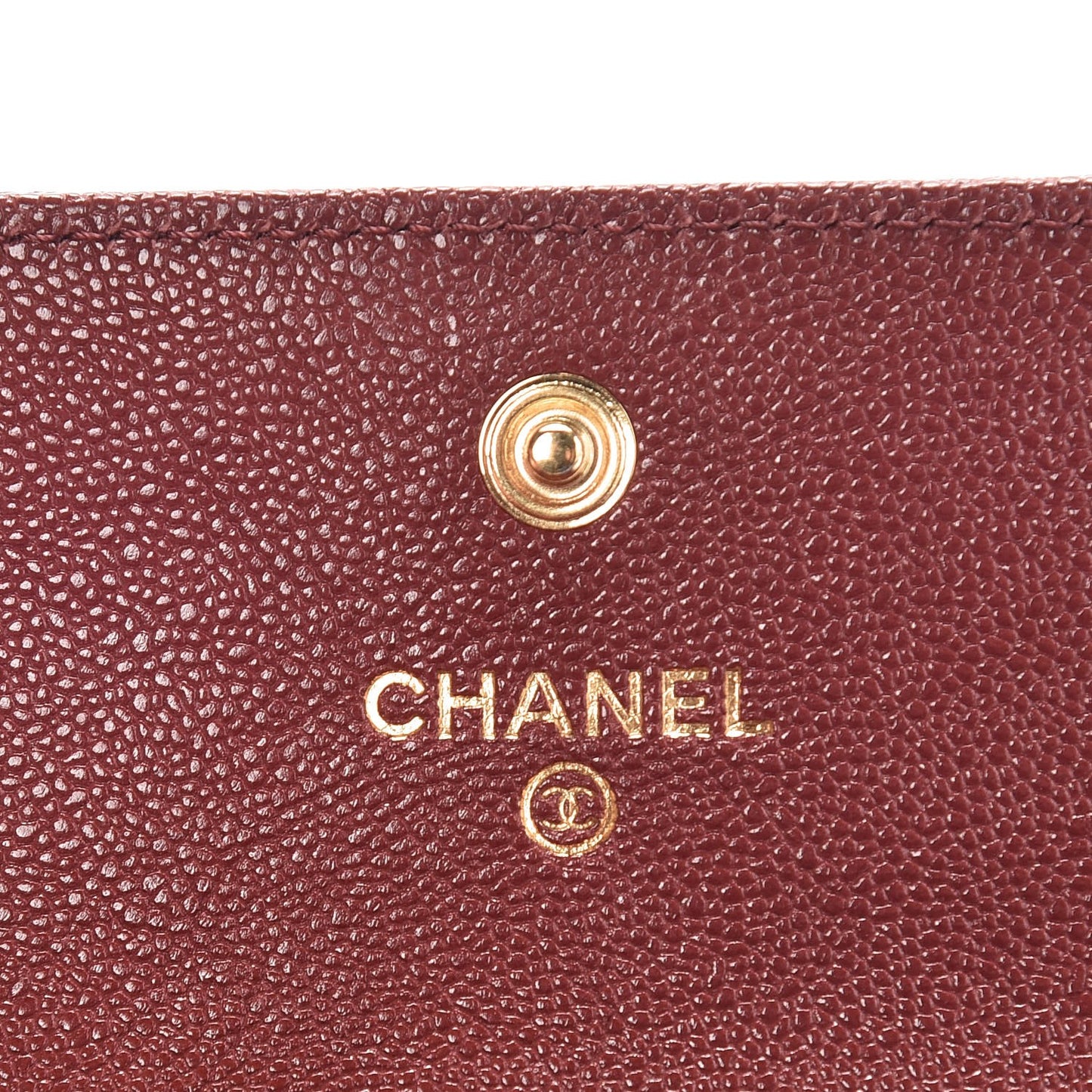 Caviar Quilted Boy Card Holder Wallet Burgundy