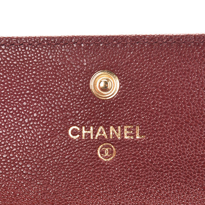 Chanel Caviar Quilted Boy Card Holder Wallet Burgundy 6 of 9