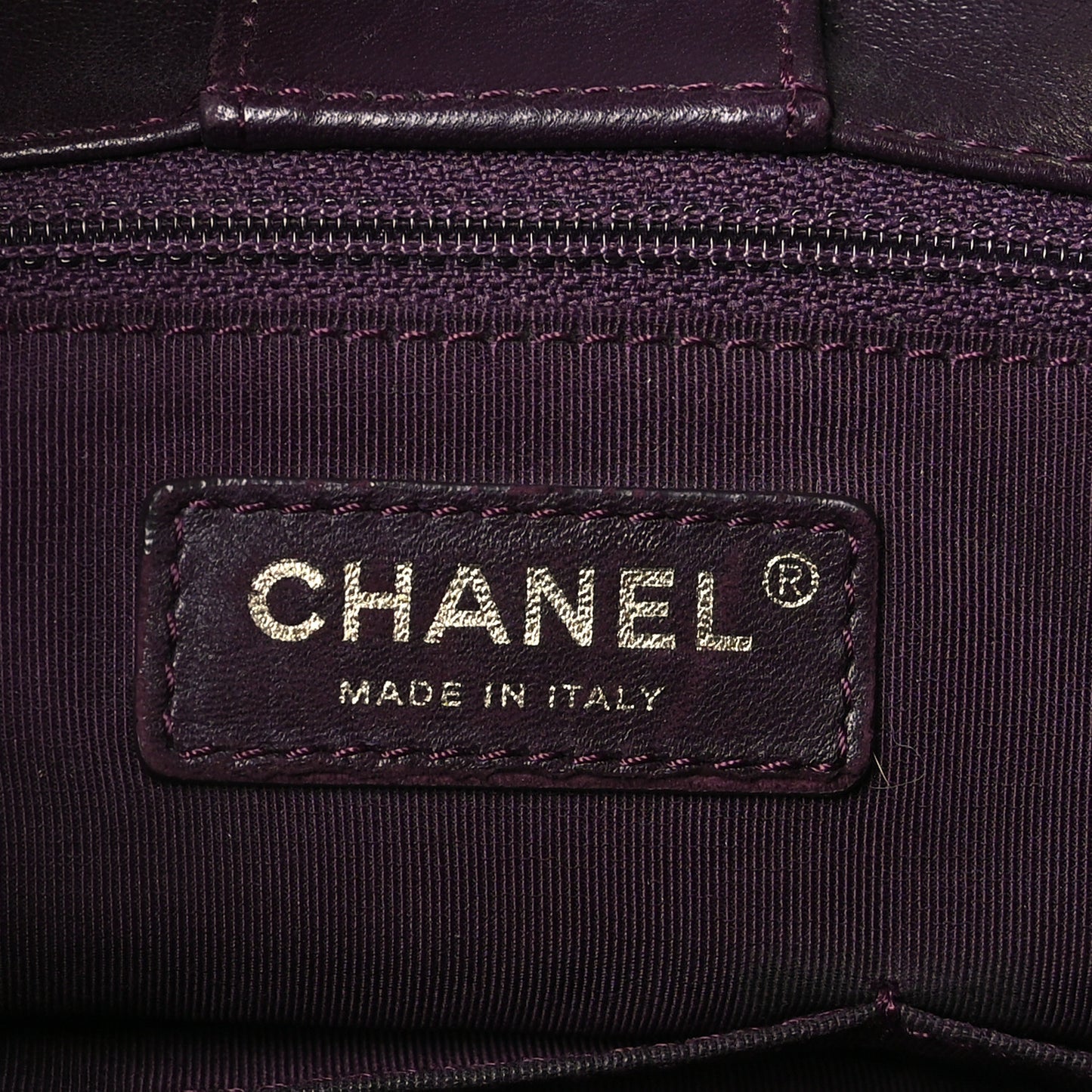 Lambskin Quilted Large Drawstring Shoulder Bag Dark Purple
