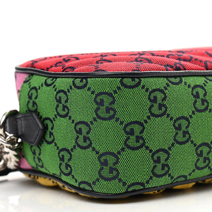 Gucci Monogram Multicolor Matelasse Diagonal Small GG Marmont Chain Shoulder Bag Red Blue Yellow Green Pink 9 of 11