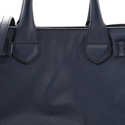 Burberry Grainy Calfskin House Check Small Banner Tote Ink Blue 7 of 12