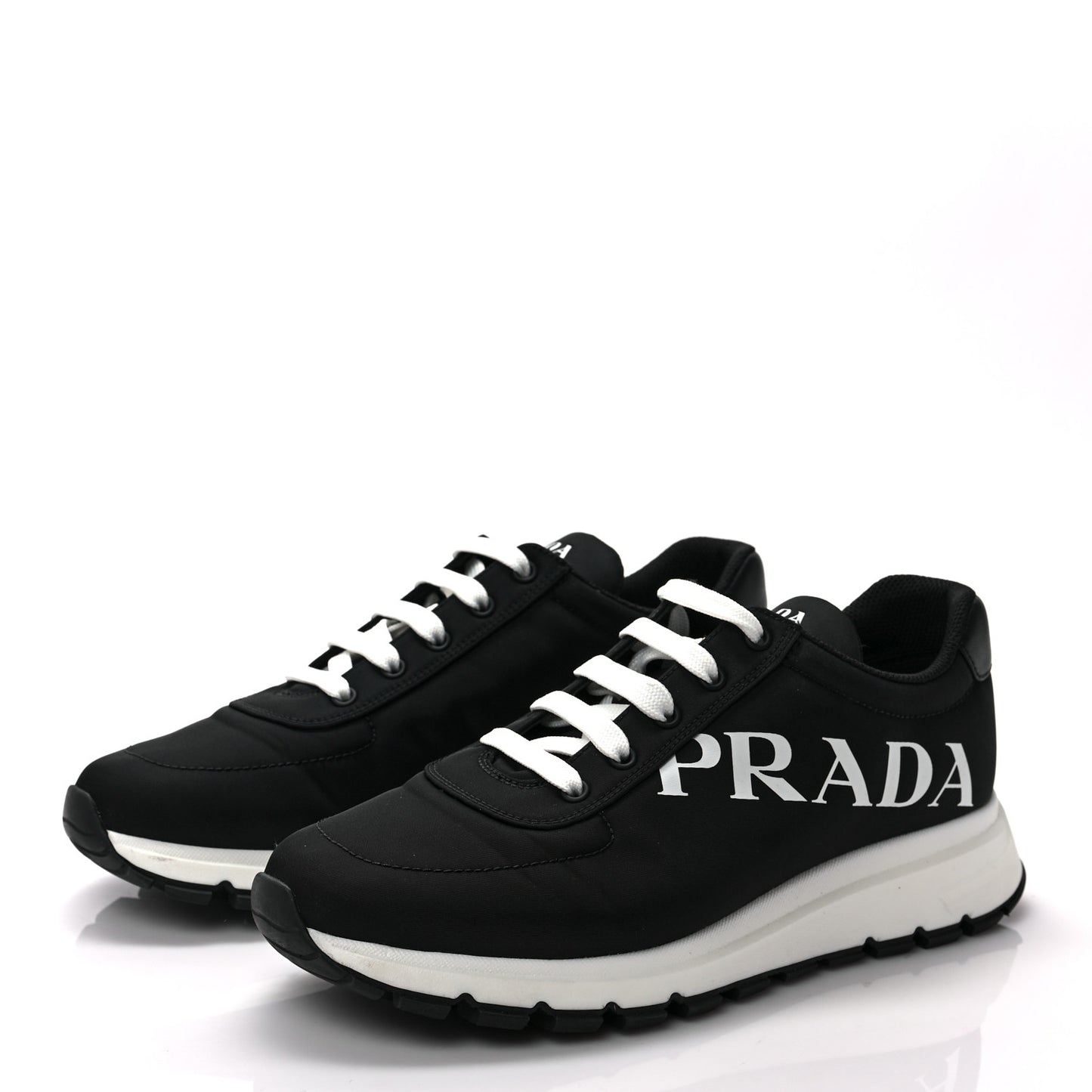 Nylon Gabardine Logo Mens Sneakers 8 Black