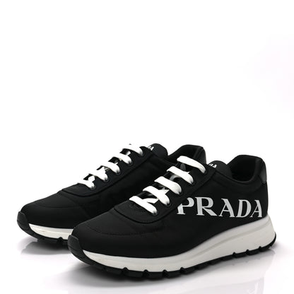 Prada Nylon Gabardine Logo Mens Sneakers 8 Black 3 of 7