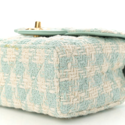 Chanel Tweed Handle Crush Top Handle Flap Bag Light Blue Ecru 10 of 12