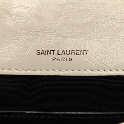Saint Laurent Crinkled Calfskin Matelasse Monogram Baby Niki Chain Satchel Light Natural 7 of 14