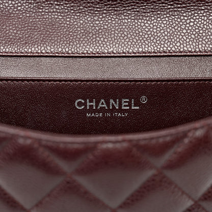 Chanel Caviar Quilted Clutch With Chain Flap Burgundy 6 of 13