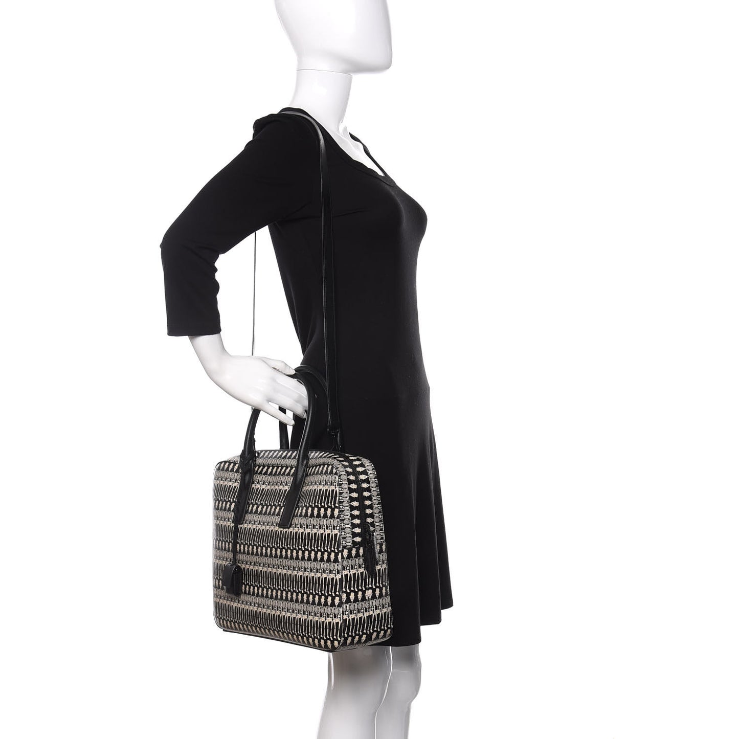 Grain de Poudre Skeleton Print Medium Museo Briefcase Black