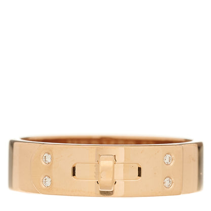 Hermes 18K Rose Gold Diamond PM Kelly Ring 52 6 1 of 6