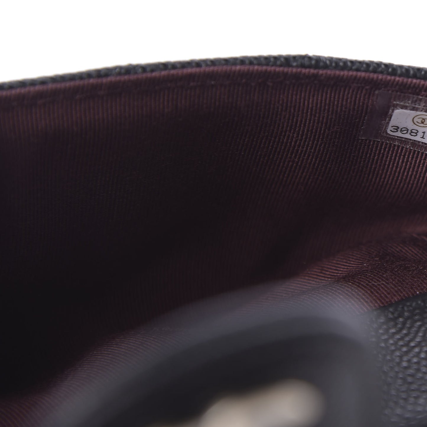 Caviar Quilted Glasses Case With Chain Black