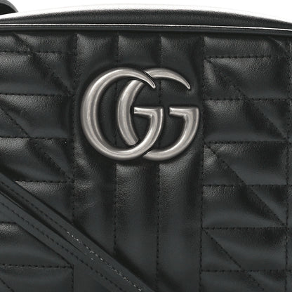 Gucci Calfskin Matelasse Aria Small GG Marmont Chain Shoulder Bag Black 9 of 12
