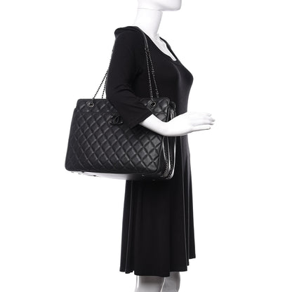 Chanel Calfskin Quilted Frame In Chain Tote Black 2 of 11