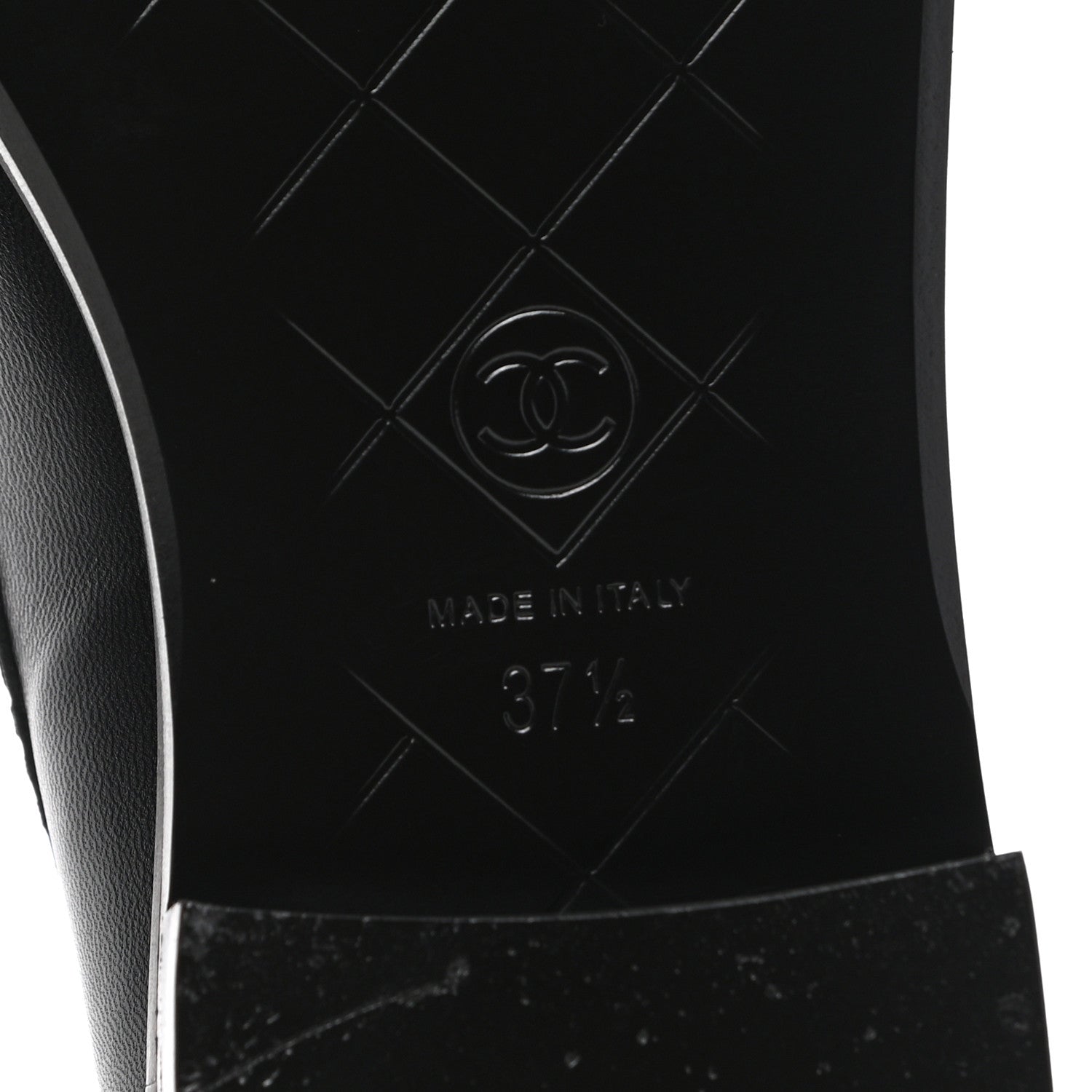 Chanel Lambskin Quilted CC Turnlock Loafers 37.5 Black 6 of 9
