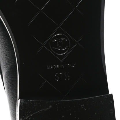 Chanel Lambskin Quilted CC Turnlock Loafers 37.5 Black 6 of 9