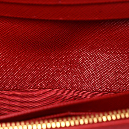 Prada Saffiano Metal Continental Flap Wallet Fuoco 6 of 9