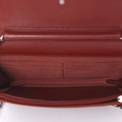 Chanel Lambskin Quilted Wallet On Chain WOC Red 6 of 16