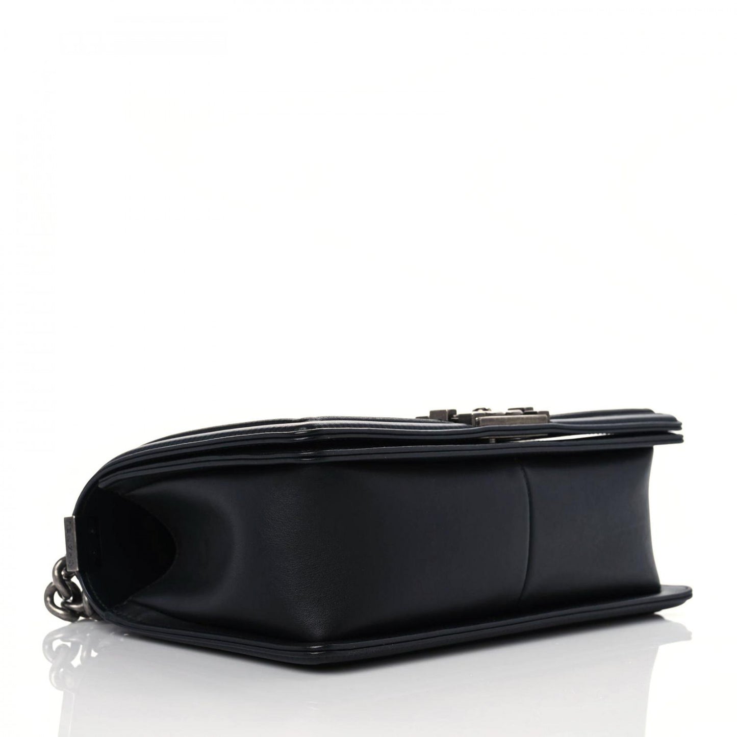 Lambskin Pleated Medium Boy Flap Black