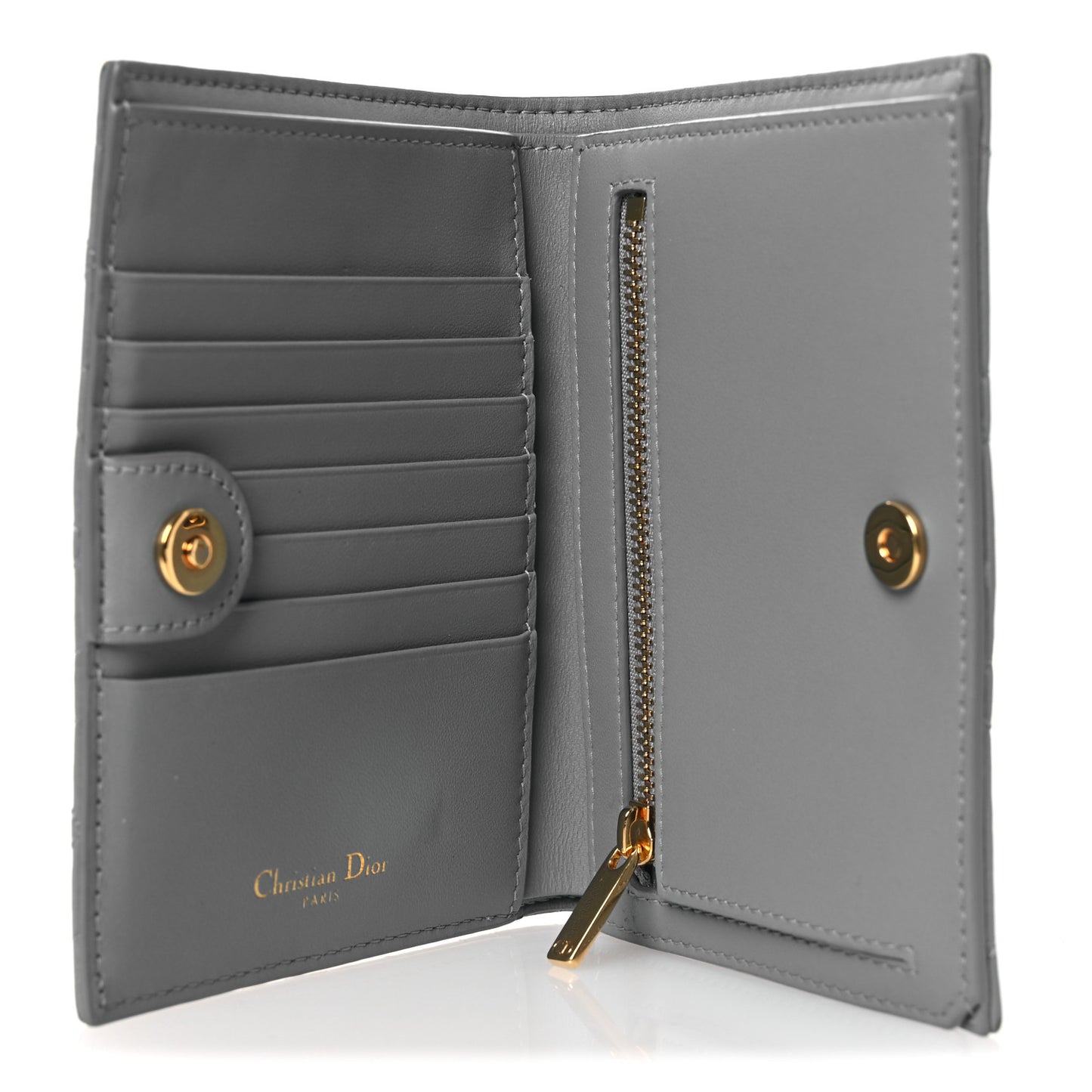 Supple Calfskin Cannage Caro Slim Wallet Cloud Blue