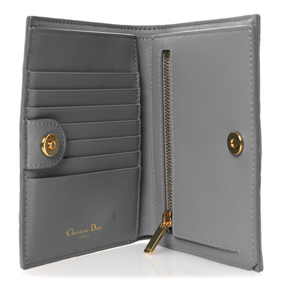 Christian Dior Supple Calfskin Cannage Caro Slim Wallet Cloud Blue 5 of 8
