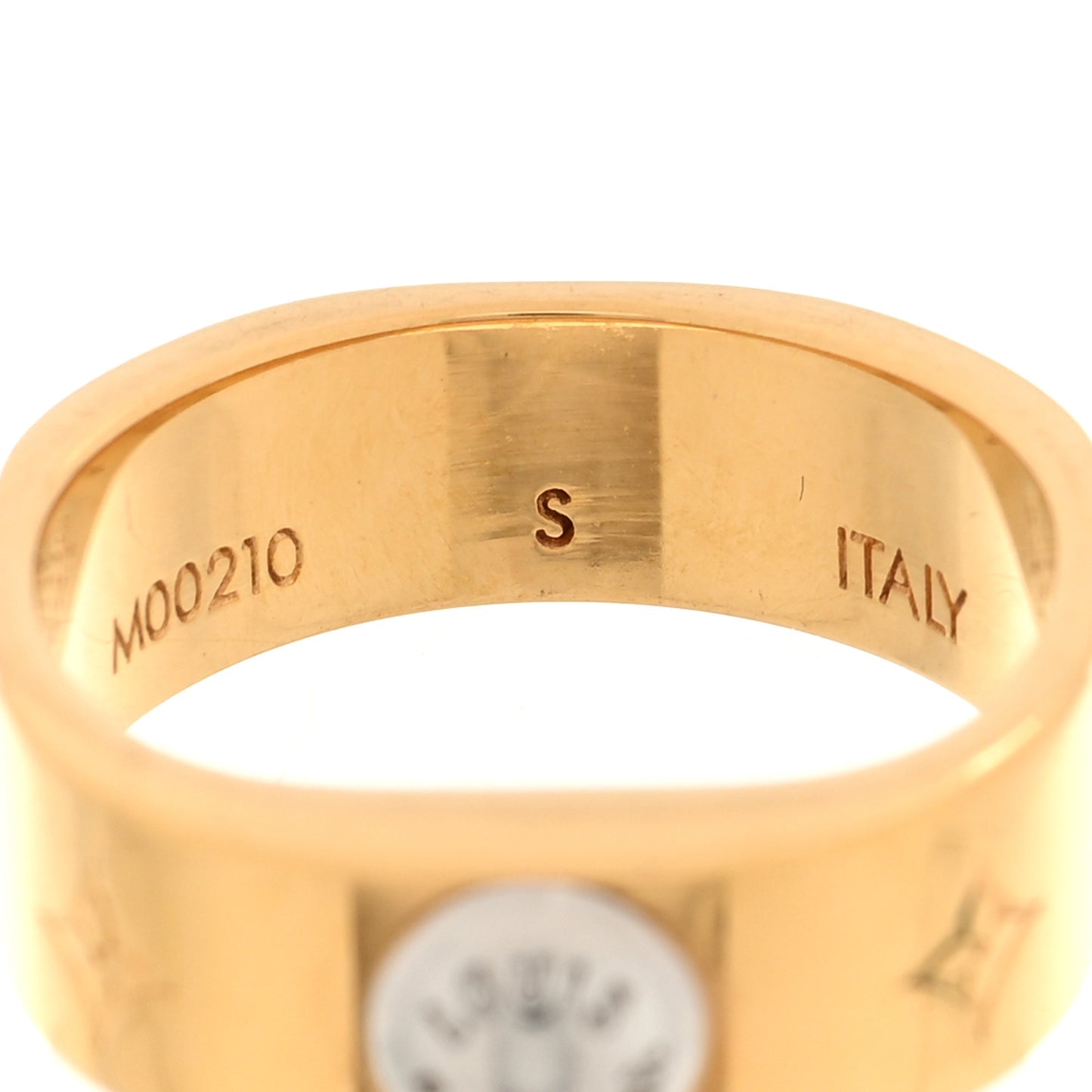 Brass Monogram Engraved Nanogram Ring S Gold