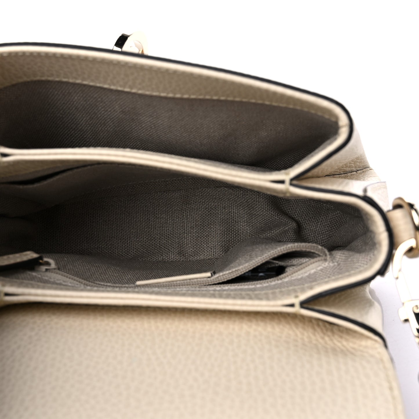 Dollar Calfskin Interlocking G Crossbody Bag Mystic White