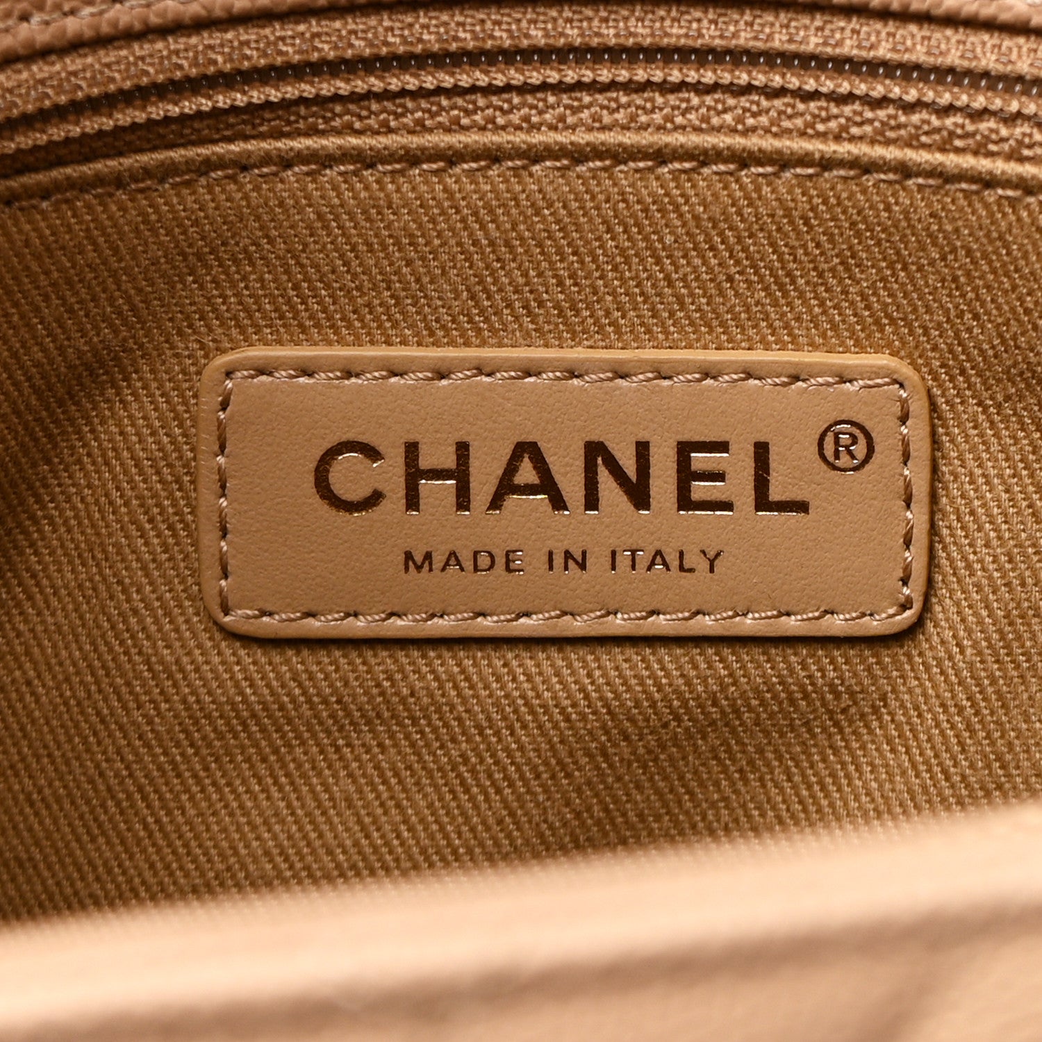 Chanel Caviar Chevron Quilted Medium Coco Handle Flap Beige 13 of 27
