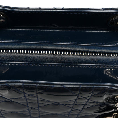 Christian Dior Patent Cannage Medium Lady Dior Blue 9 of 9