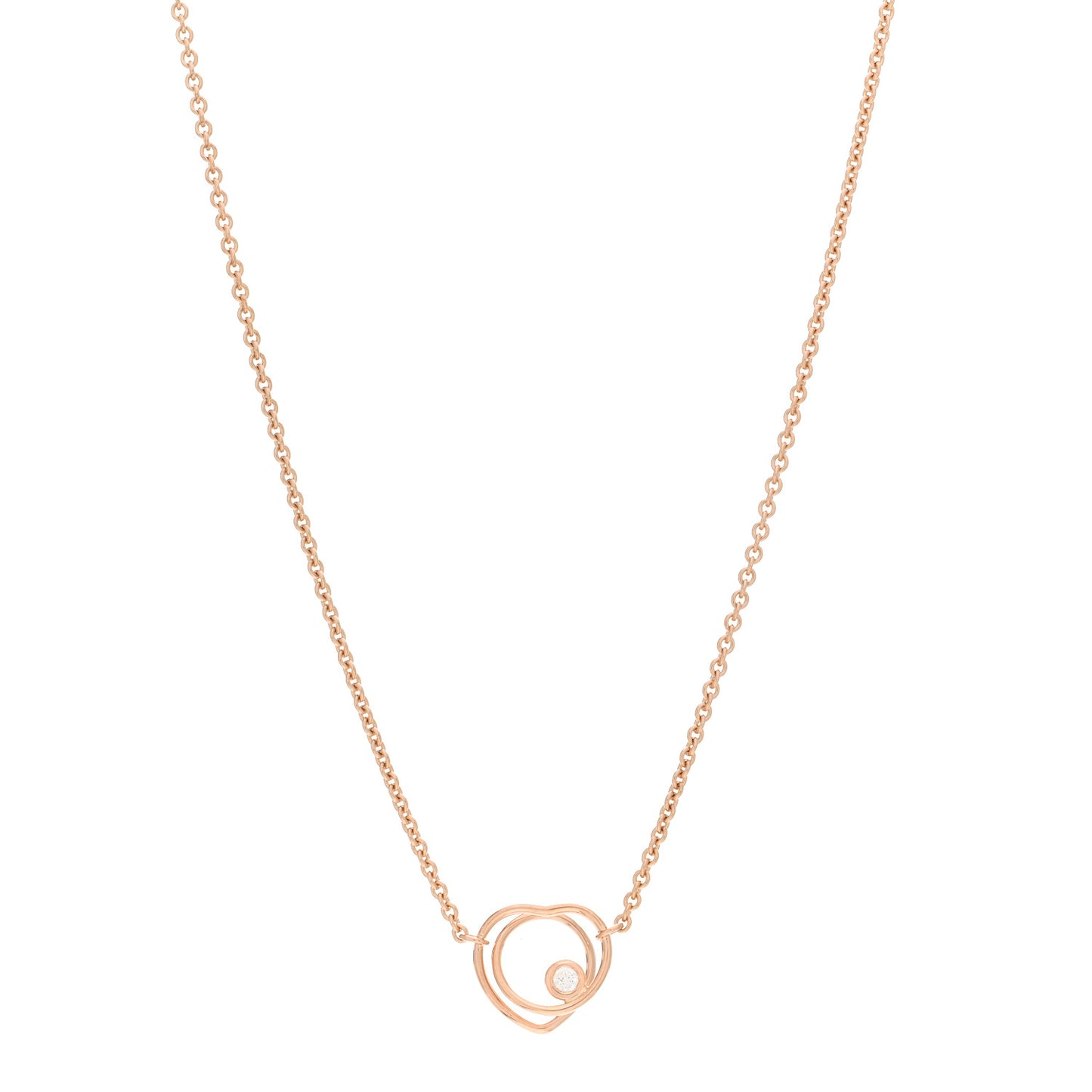 18K Rose Gold Diamond TPM Vertige Coeur Necklace ST