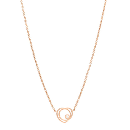 Hermes 18K Rose Gold Diamond TPM Vertige Coeur Necklace ST 1 of 5
