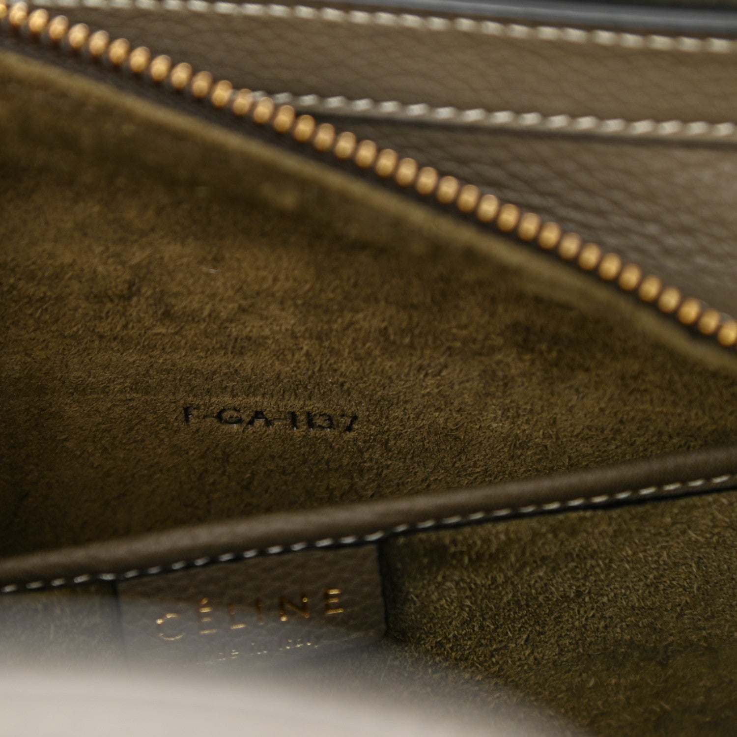 Celine Drummed Calfskin Nano Luggage Souris 7 of 9