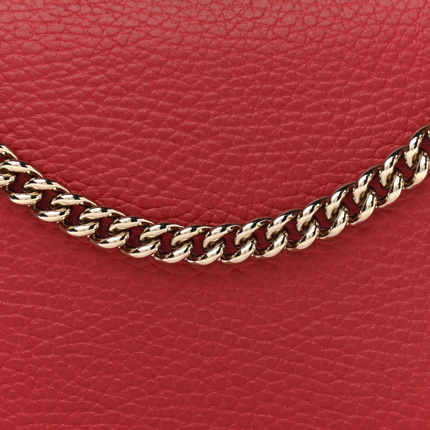 Dollar Calfskin Medium Betty Chain Wallet Red